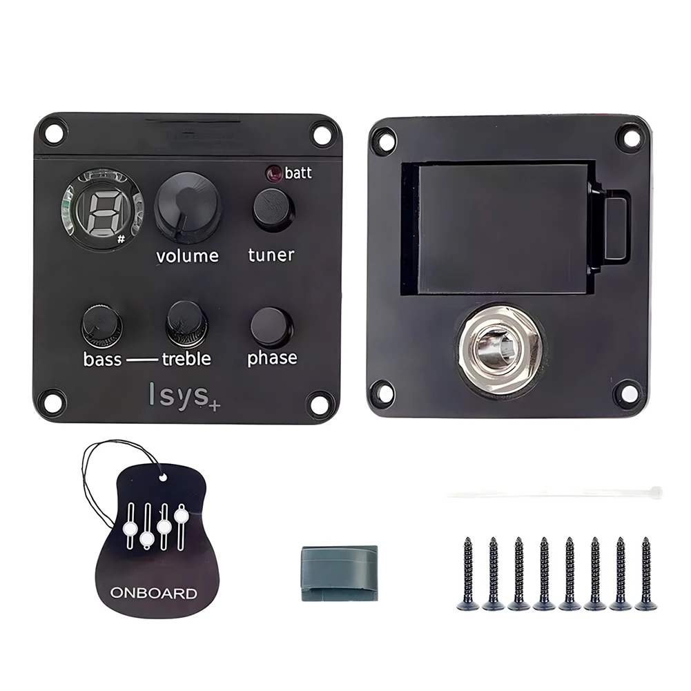 Acoustic Guitar Pickup Preamp EQ System for Fishman ISYS+ Compatible Folk Guitar Equalizer with Tuner and Phase Control view 2