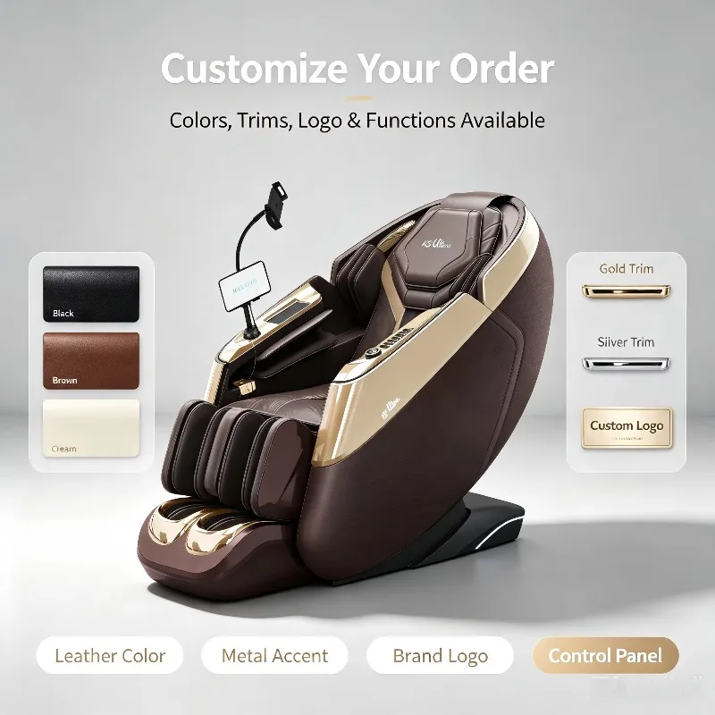 Dual Core Luxury Massage Chair Hot Compress  Manipulator Intelligent Voice Control Smart  Full Body Shiatsu Massage Chair