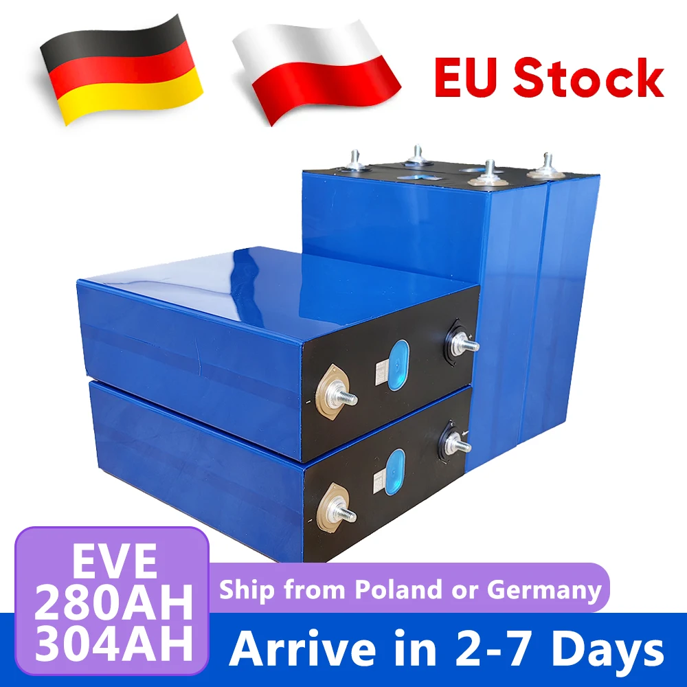 

EVE 280AH Batteries Poland/Germany Stock 6000 Cycles Lifepo4 Battery 12V 24V Rechargeable Battery Grade A Batteries For Solar