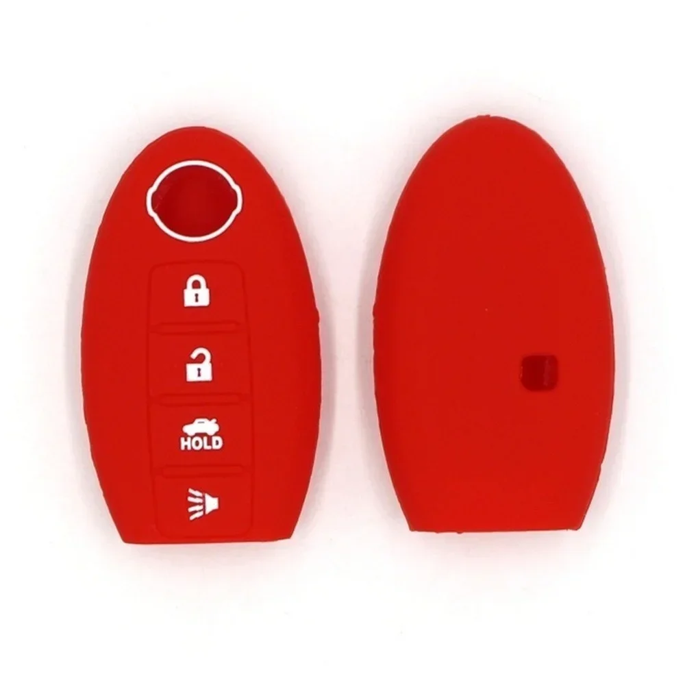 Silicone Key Fob Case Cover 4button Fits for Nissan Leaf Sentra SL Murano Maxima Altima Versa Remote Fob