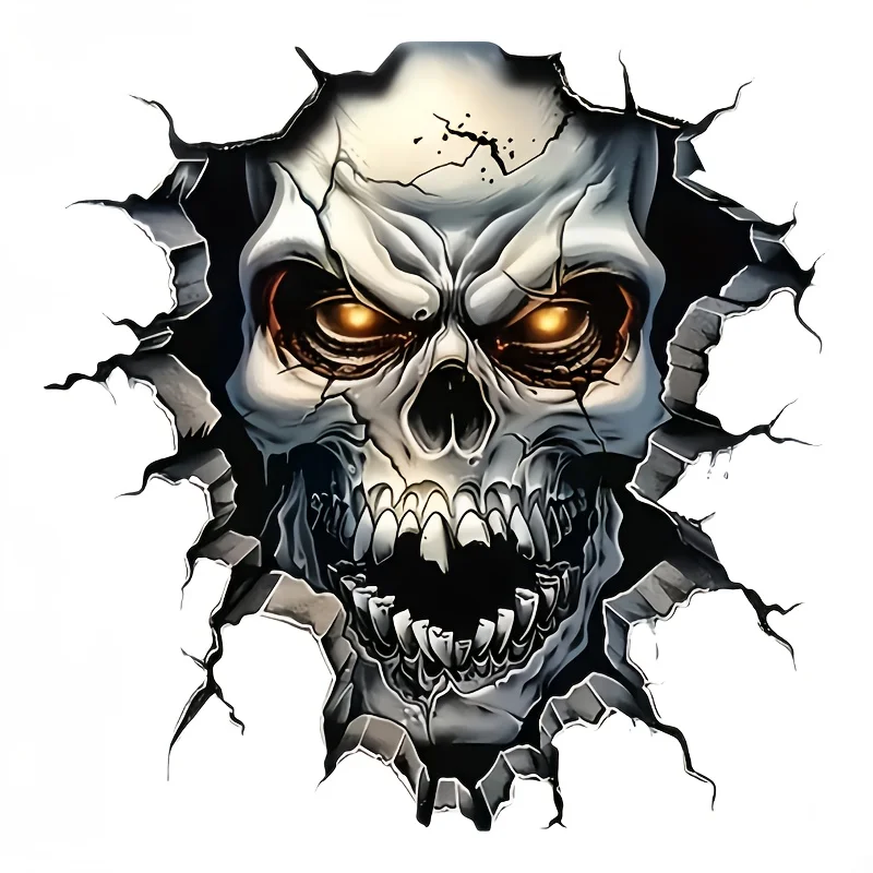 1 Stück attraktiver Aufkleber mit Totenkopf-Motiv, passend für Autotüren, Wasserflaschen, Notizbuchhüllen, Skateboard-Decks
