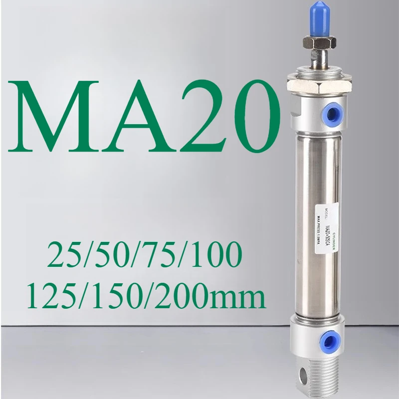 

MA Series Mini Stainless Steel Air Cylinder - Compact Pneumatic Actuator for Automation Equipment & Robotics
