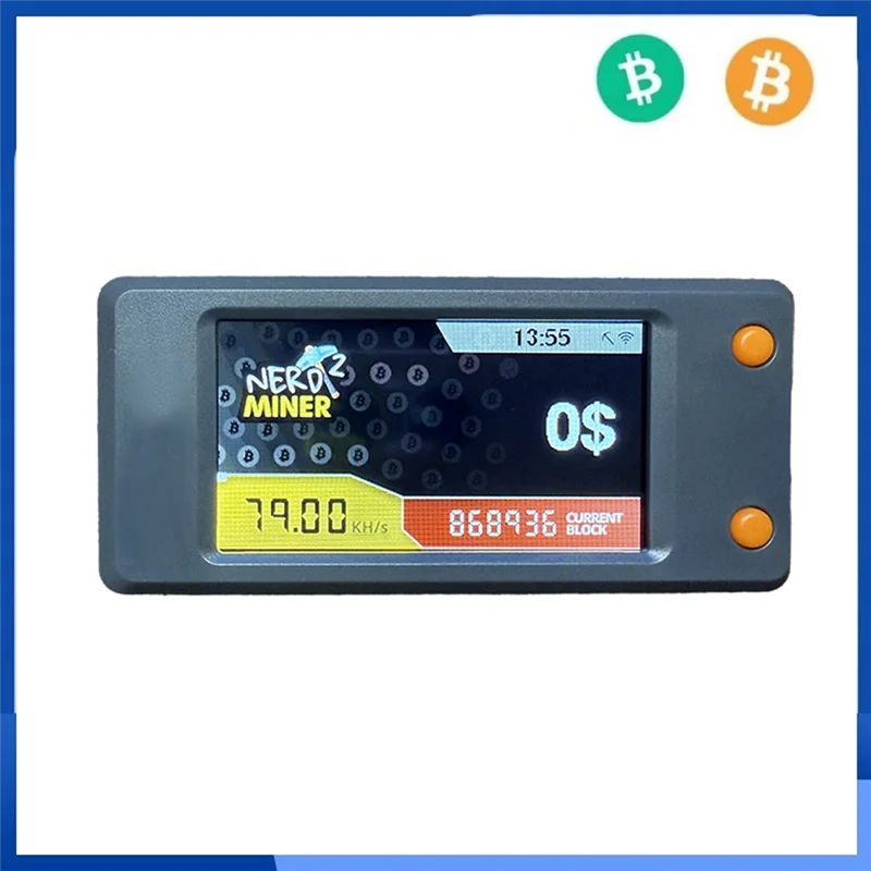 GW-Nerdminer V2 Bitcoin Solo Lottery Miner 77KH/S mit LCD-Display BTC Miner ASIC Mining Silent Miner