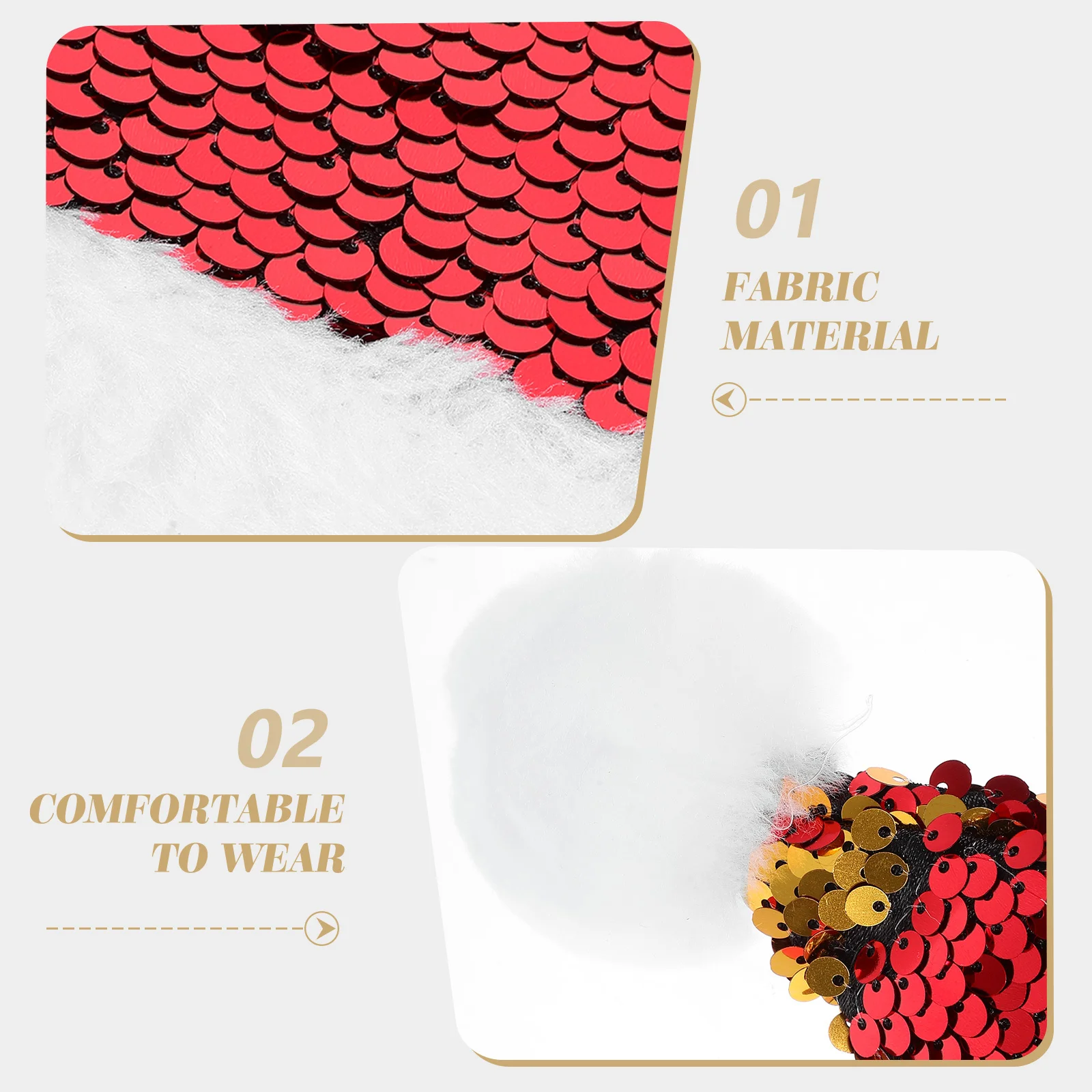 

Double Sided Sequin Santa Hat Christmas Party Favors Lightweight Festival Decorations For Family Friends Xmas Gift Costume