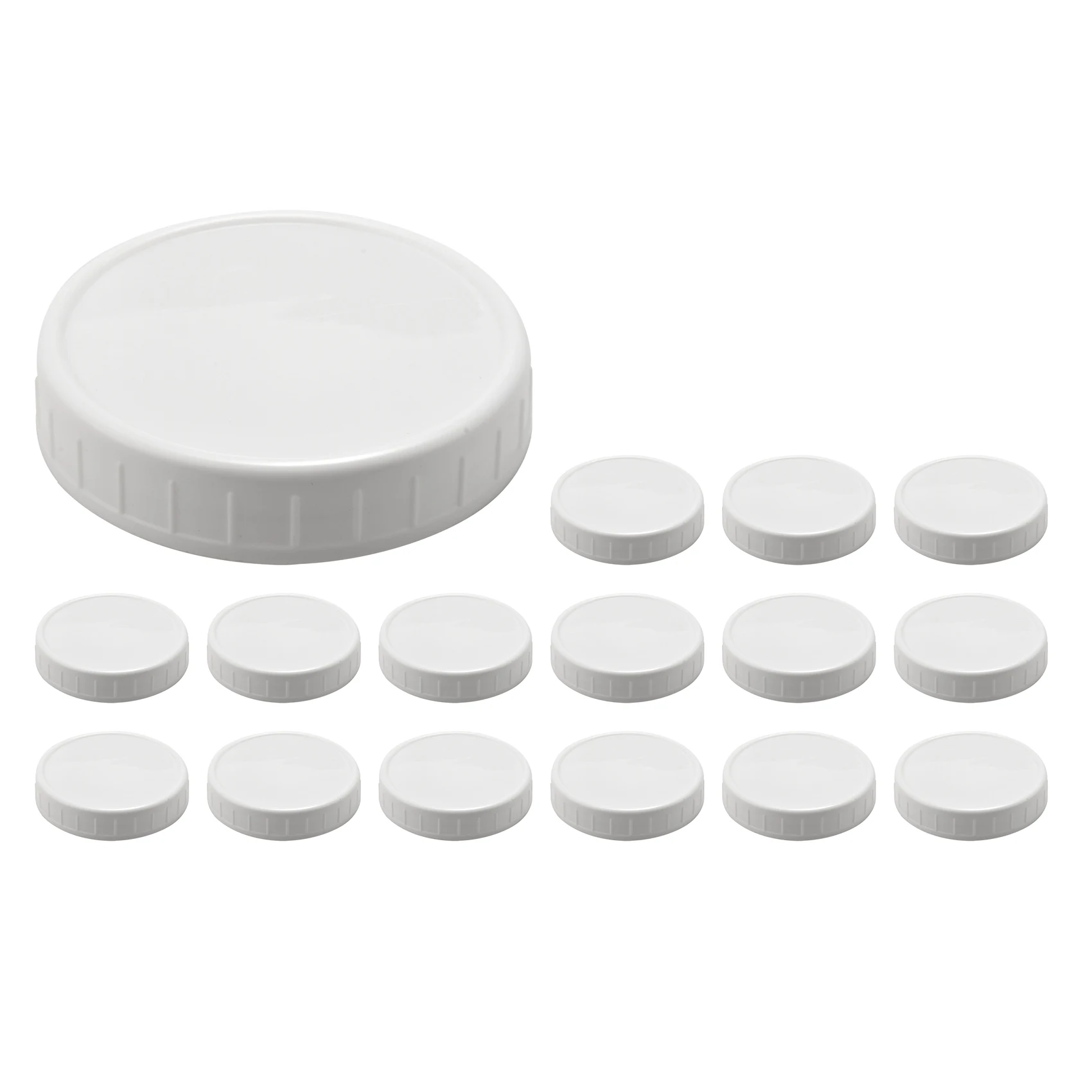 

16 Pack Wide Mouth Jar Lids,Plastic Storage Caps for Canning Jars,Leak-Proof and Anti-Scratch Resistant