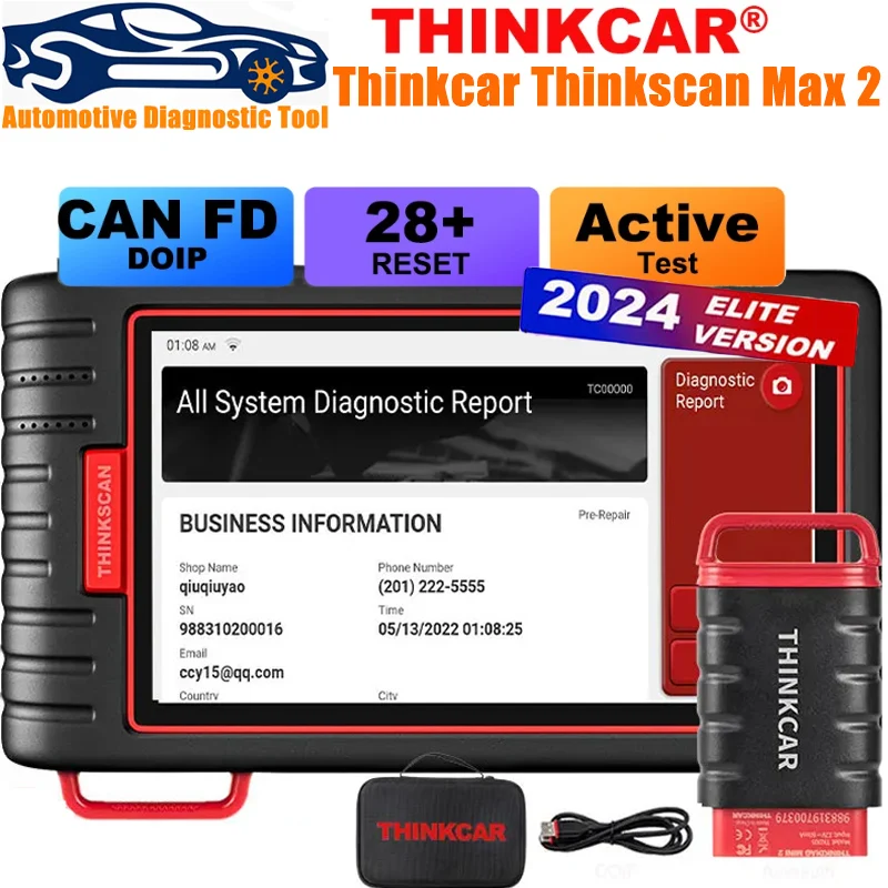 ThinkCar THINKSCAN Thinktool Max Max 2 ALL System AF DPF IMMO 28 Reset ECU Coding OBD2 Scanner CANFD Protocol Max2 ,Thinksafe