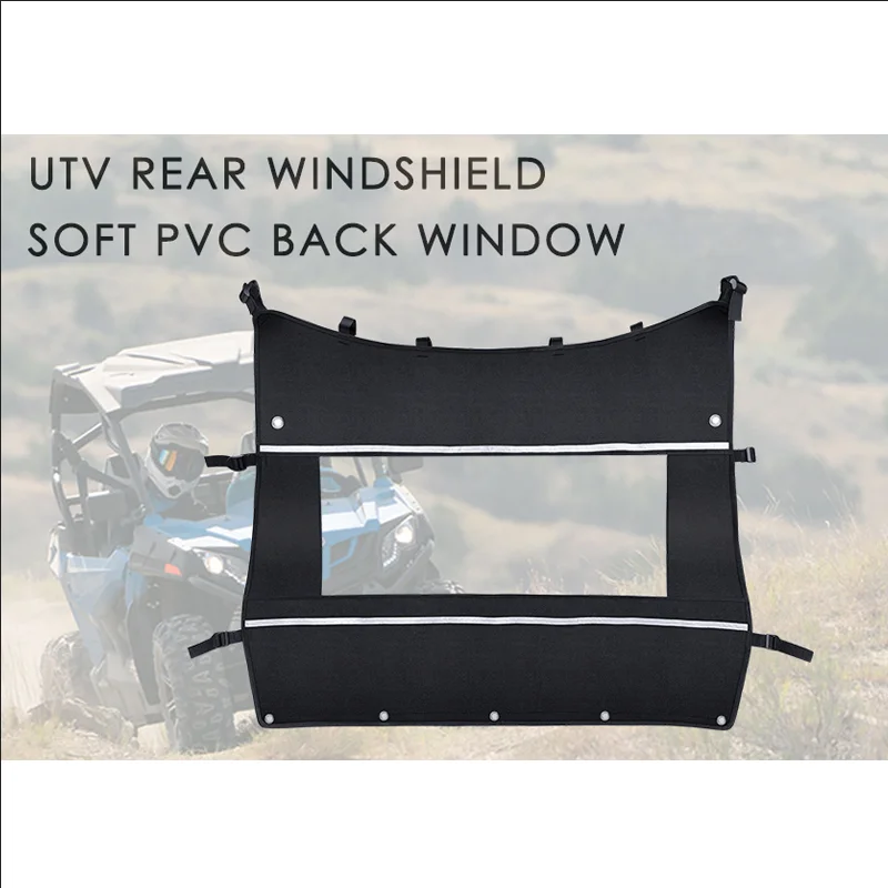 Rear Windshield Soft PVC Window Cover and Soft Rear Window Mesh 2 in 1  for CFMOTO 2018-2019 ZForce 1000 Waterproof Soft Window