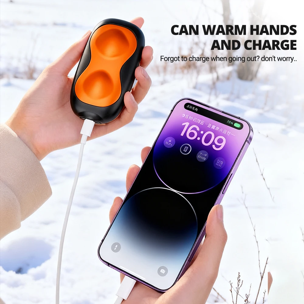 HEROBIKER 손난로 충전식 3000mAh 전기 손난로 스마트 칩 8시간 긴 사용시간 안전한 열 휴대용 포켓 히터 선물