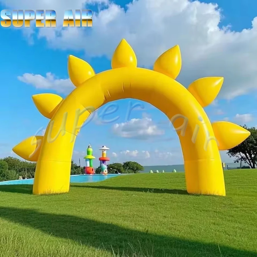 Beautiful outdoor inflatable sunflower/flower petal arch air blow creative entrance archway wedding event