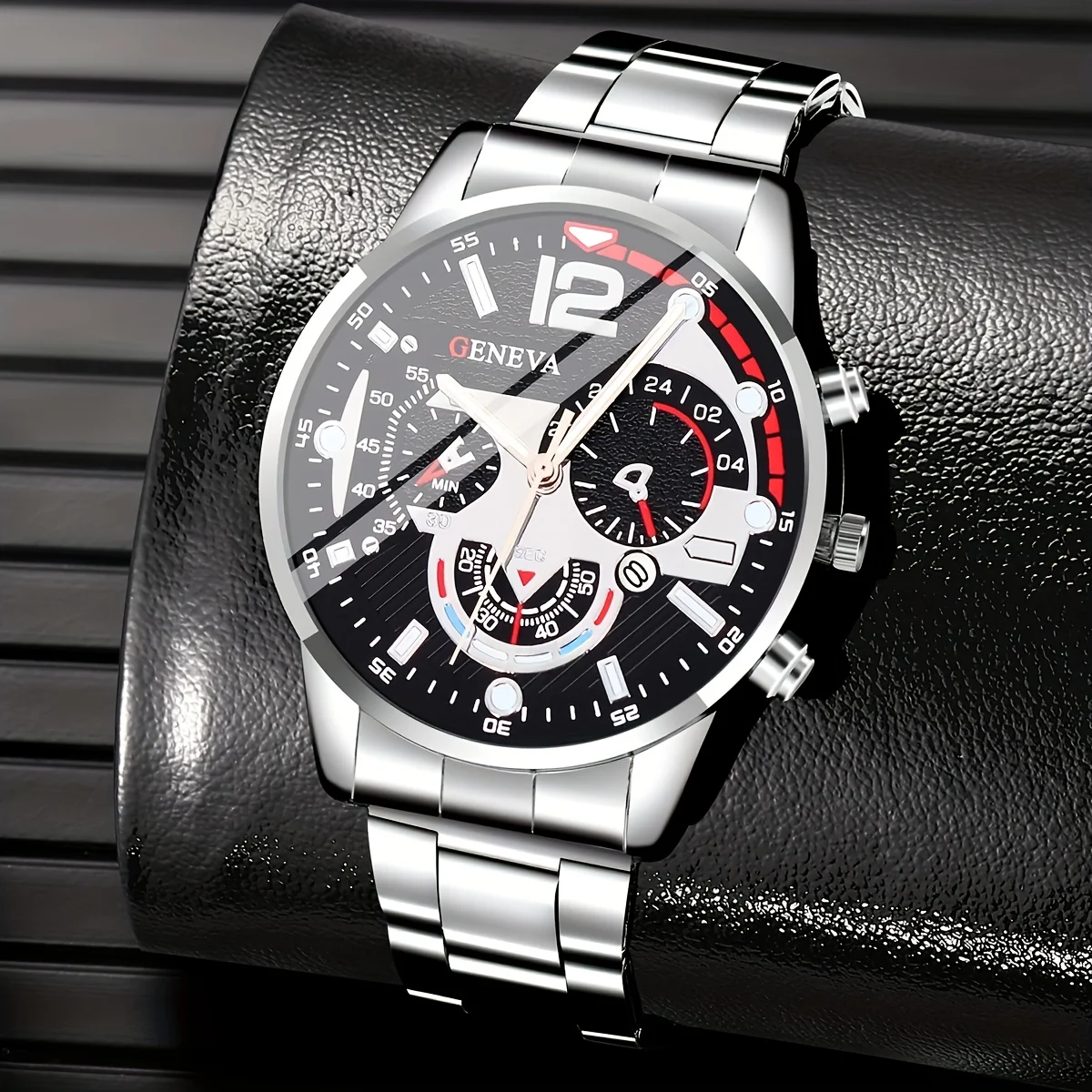 女性のためのファッショナブルなクォーツ時計,デジタル亜鉛合金,クロスペンダント,ネックレス,リング,ブレスレット,1セットあたり4個