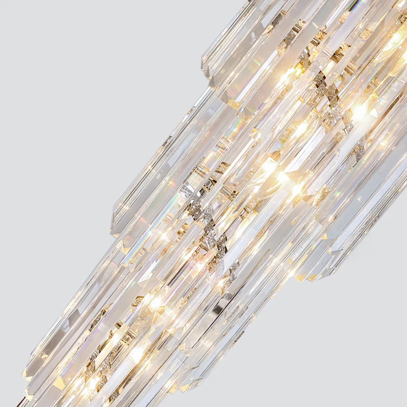 Imagem -06 - Modern Gold Crystal Hanging Pendant Light Lustres Led para Construção Duplex Escadaria de Luxo Lustres Grandes para Decoração