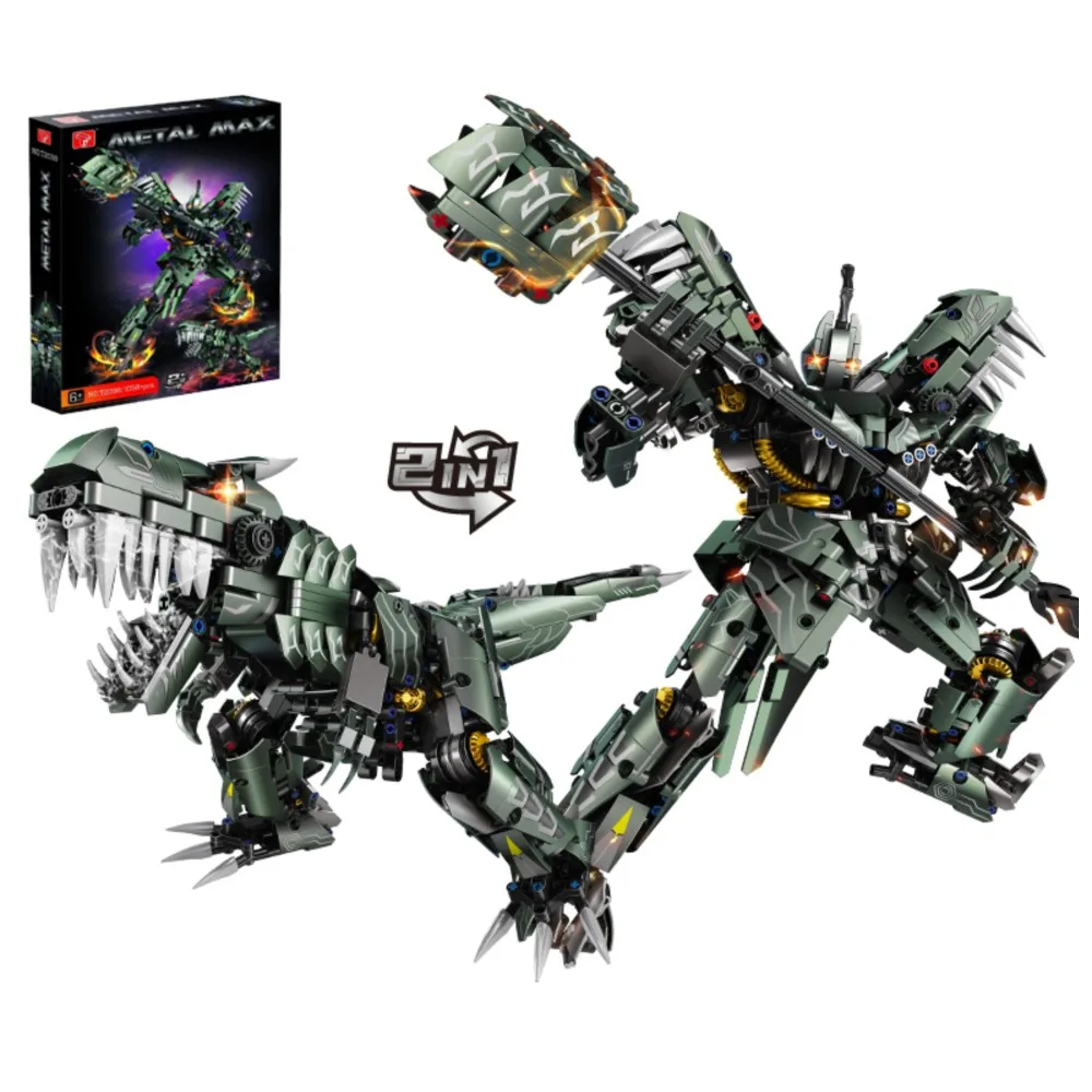 

2-в-1 трансформируемая модель меха, 1058 шт., набор строительных блоков, комплект для сборки мелких частиц для творческой игрушки STEM для детей, подарок