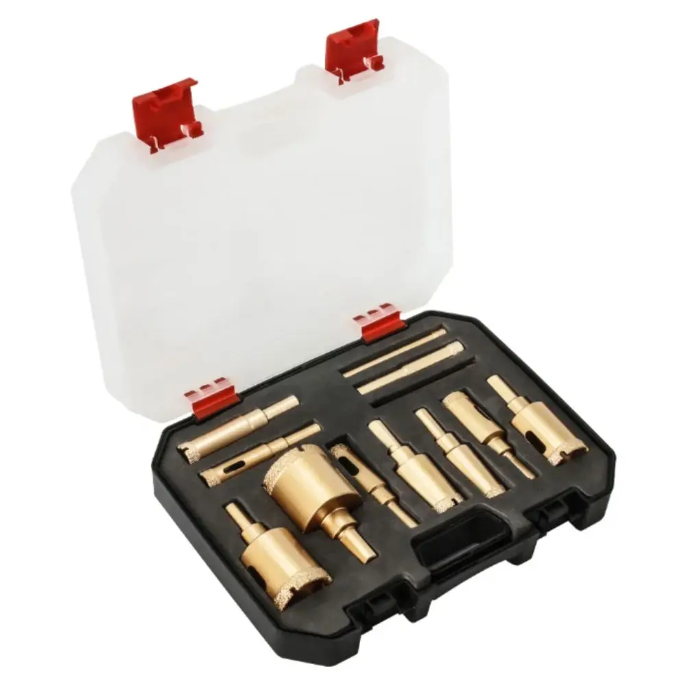 

Vacuum Brazed Adamas Drill Bits 6-35mm Size Gold Color Core Drill Bit 12pcs Set Brazing Drill Bit Granite Processing