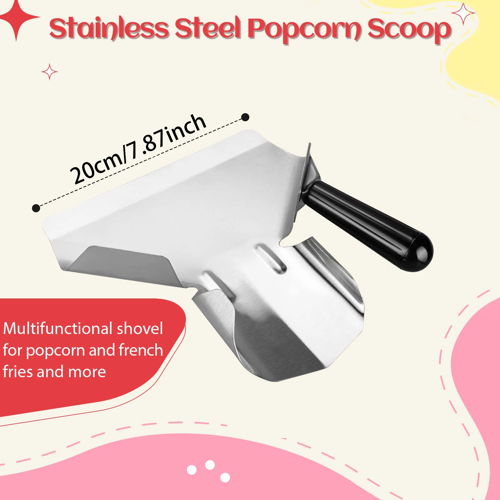 Popcorn maker supply set, popcorn scoop and salt shaker, popcorn maker personal service for party, popcorn bag in bulk, used for