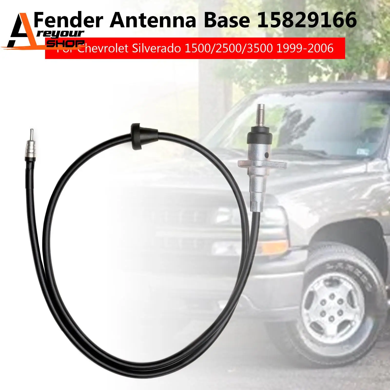 

Основание антенны крыла Areyourshop 15829166 для Chevrolet Silverado 1500/2500/3500 1999-2006 гг.