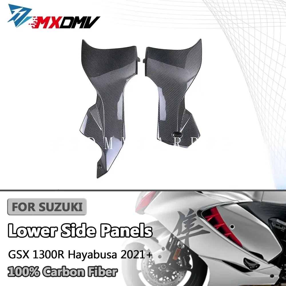 

Для мотоциклов Suzuki Hayabusa GSX1300R GSX-1300R 2026 2025-2021: Комплект нижних боковых панелей обтекателя из 3K карбона