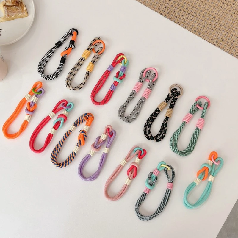 Stylish Lanyard Fluorescent Color Phone Strap Bag Braided Strips Keycord Hanging Trousers Accessories Keychain Wrist Rope image 3