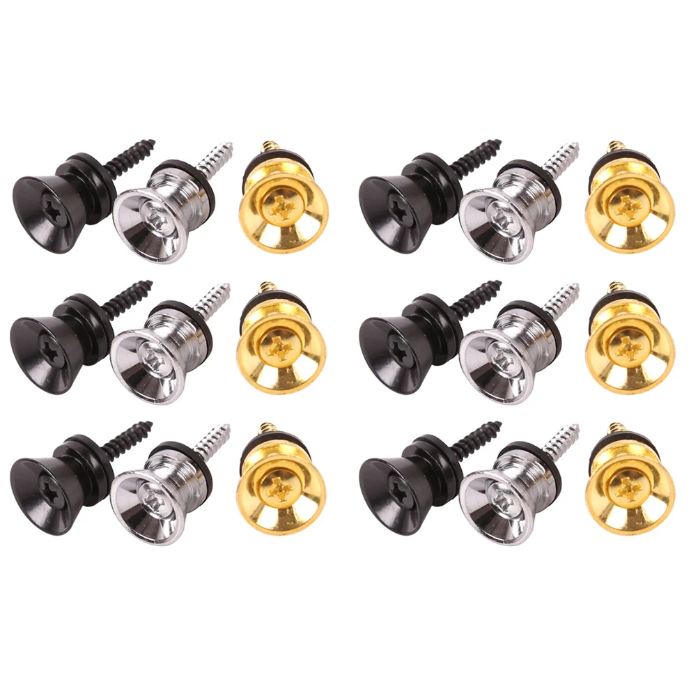 

18 Pcs Guitar Strap Buckle Anti-skid Button Instrument Safe Lock Anti-falling Pegs Non-slip