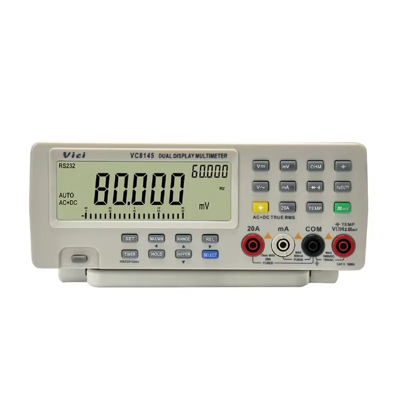 New VC8145 Desktop Digital Multimeter High Accuracy Dual Display Multimeter Autoranging Digital Bench Top Multimeter 110V-220V