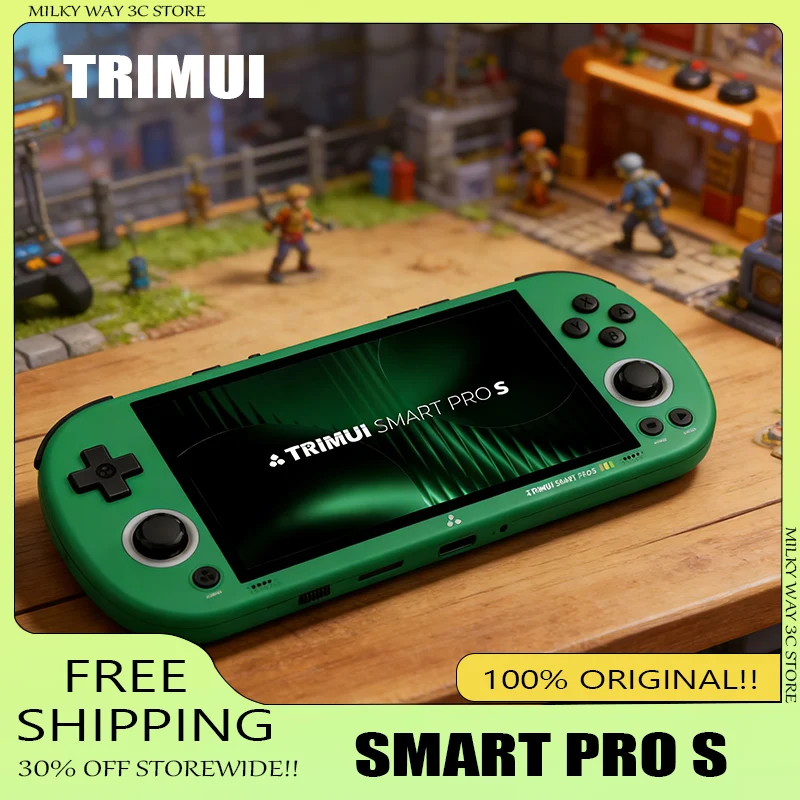 

Портативная игровая консоль TRIMUI SMART PRO S Retro, 4,96-дюймовый IPS-экран, обновленная версия для классических игр PSP, NDS, GBA