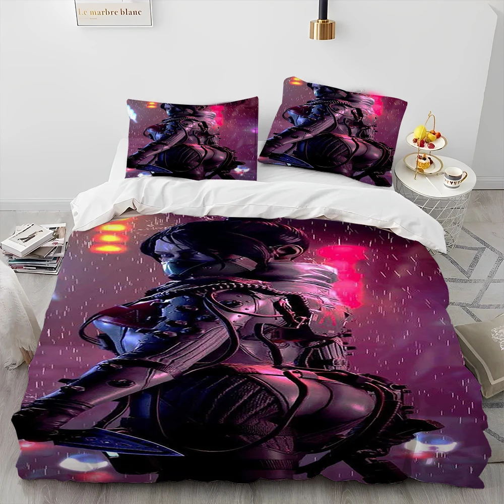 A-Apex Legends Game Gamer Cartoon Comforter طقم سرير، غطاء لحاف طقم سرير غطاء لحاف كيس وسادة، طقم سرير مقاس كينج كوين #3