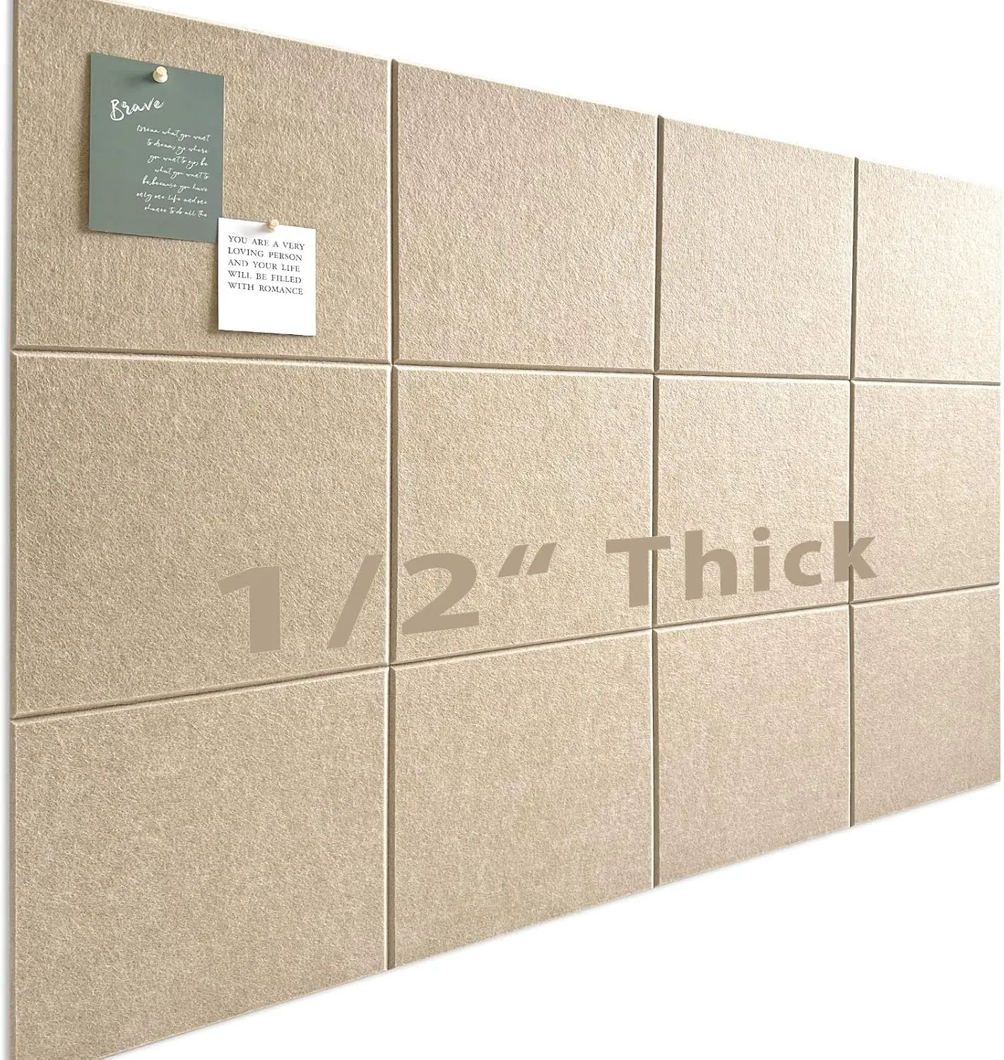 

Large 48x36 Cork Board for Office Wall Decor, 12 Pack Felt Tiles with Removable Adhesive