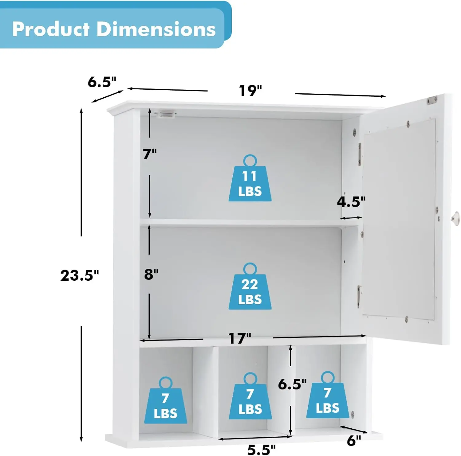 

Tangkula Wall-Mounted Bathroom Cabinet, 2-In-1 Storage Organizer With Mirror Door, Wall-Mounted Medicine Cabinet With