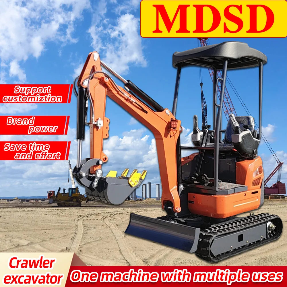 Mini Escavadeira Agricultura 1.5 Ton Mini Escavadeira Diesel Com Acessórios Mini Bagger EPA Euro 5 Fábrica Mini Escavadeira ​   Balde