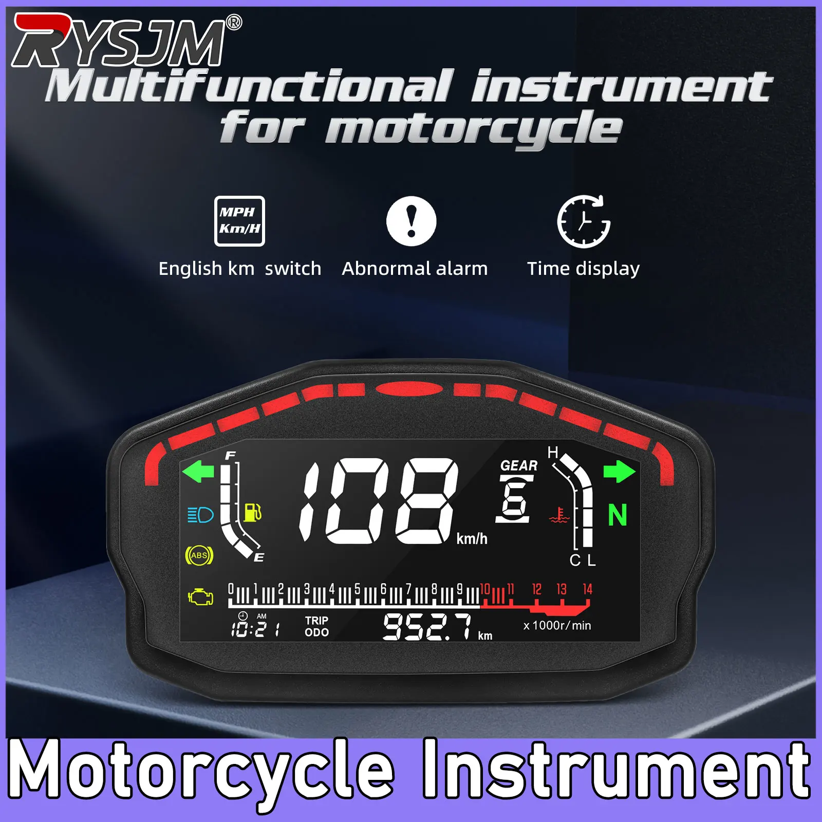 Instrumento Modificado para Motocicleta + Sensor de Velocidade, Velocímetro, Tacômetro, Medidor LCD, Medidor de Combustível, Medidor de Odometria