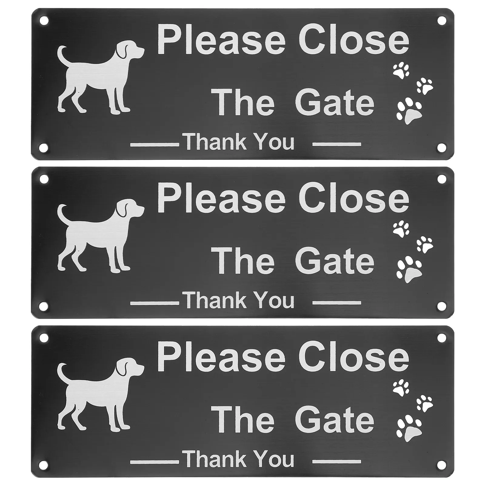 3 Pcs Please Keep Door Closed Sign Door Notice Sign Close Closed Dog Attention-grabbing Gate Decorative Aluminum Alloy Signage