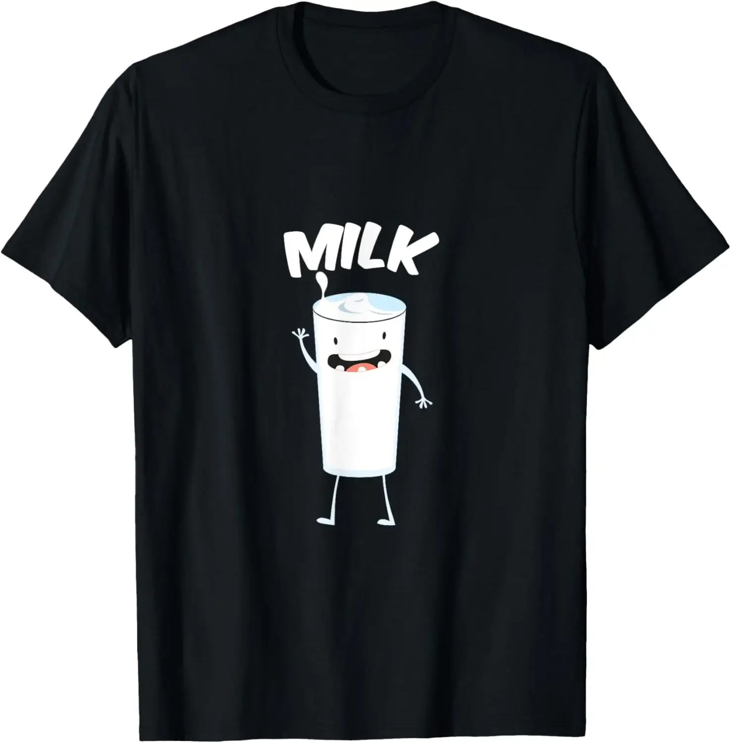 

Funny Milk Glass Cartoon Graphic Men Cotton Short Sleeve Crewneck T-Shirt