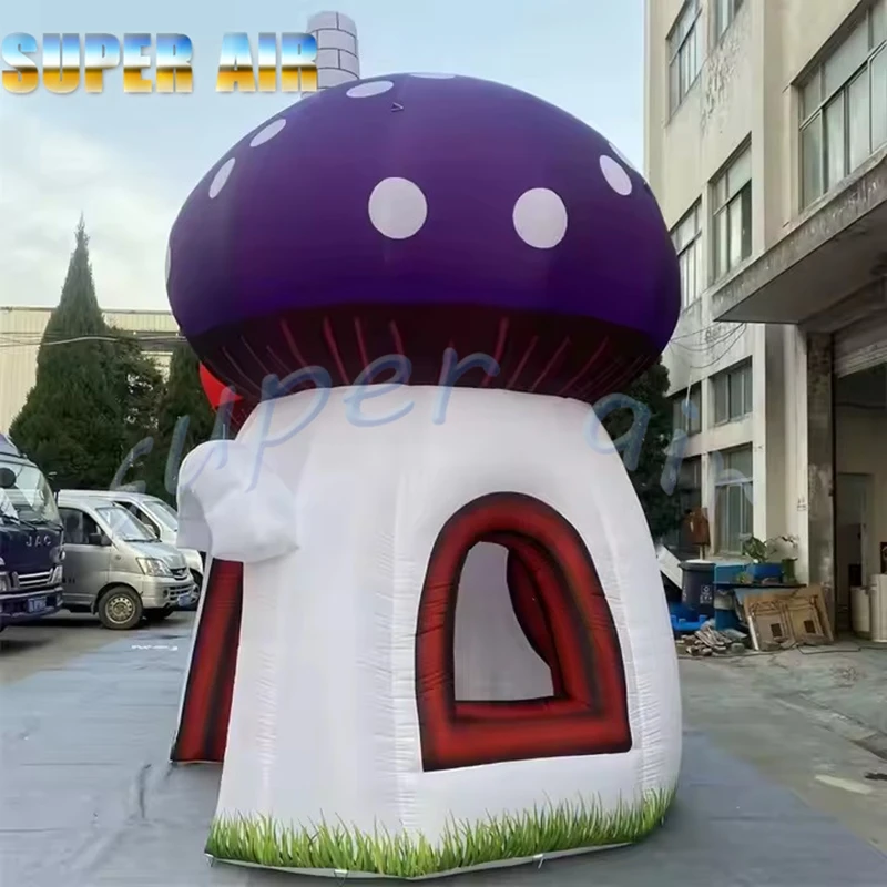 Casa de setas inflable para niños, tienda de campaña con forma de seta, decoración bonita y enorme