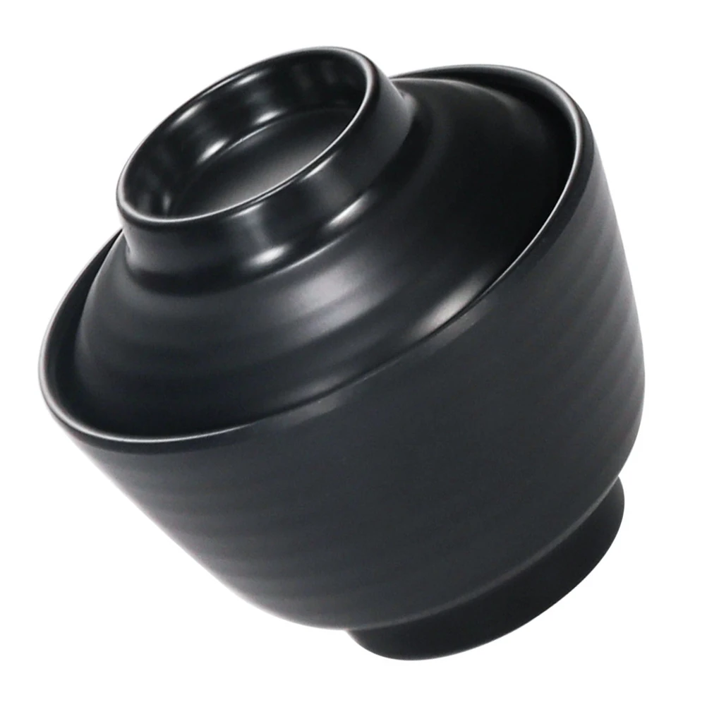 

Miso Soup Bowl Ramen Elegant Japanese Tableware Heat Resistant Thick Material Easy Clean Soup Bowl with Cover Insect Proof Dust