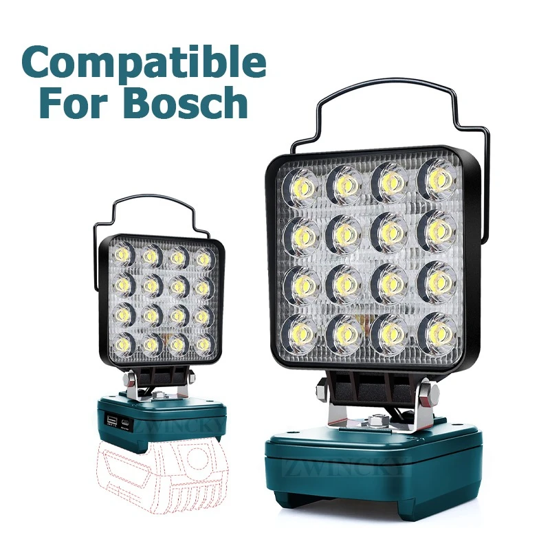 18 светодиодных портативных фонарей, прожектор, светодиодные рабочие фары, лампа для литиевой батареи Bosch 18 В BAT619G BAT619 BAT609G BAT609 BAT618 18 светодиодных портативных фонарей, прожектор, светодиодные рабочие фары, лампа для литиевой батареи Bosch 18 В BAT619G BAT619 BAT609G BAT609 BAT618