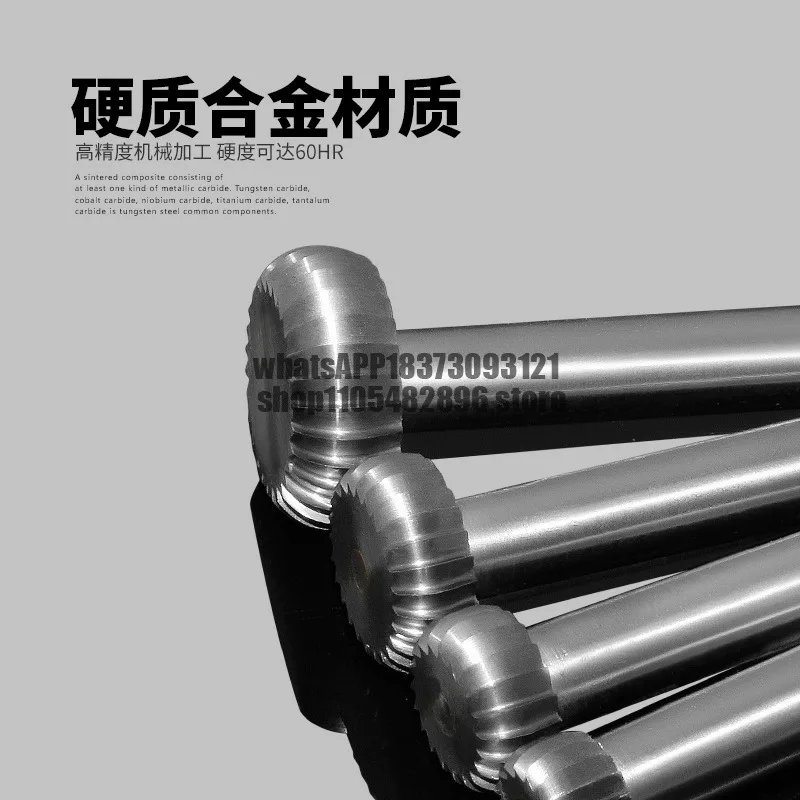 Carbide tungsten steel alloy grinding head milling cutter Wugang rotary file wood carving tool 6mm shank T type, arc disc shape
