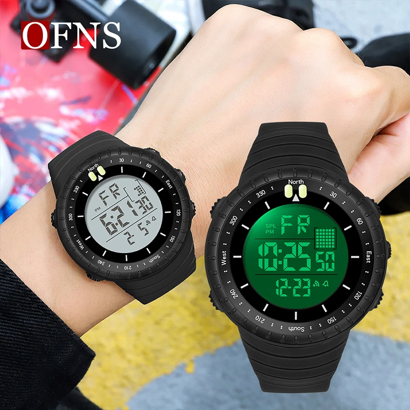 OFNS 2024 New Men\'s Watches Outdoor Sport Military Digital Watch 50M Waterproof Wristwatch for LED Men Clock Relogio Masculino