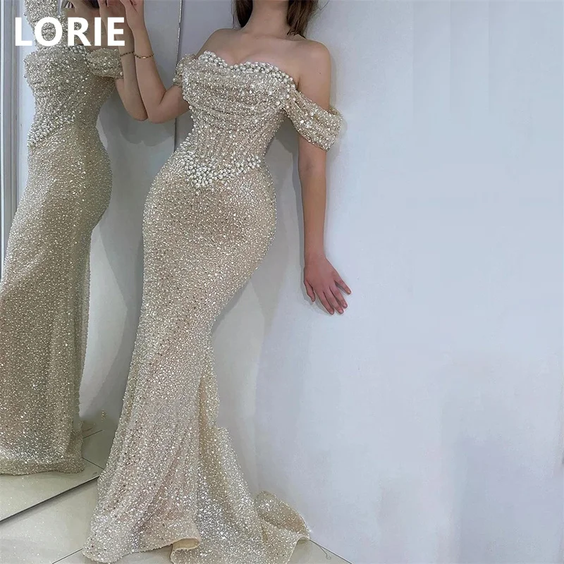 

LORIE Mermaid Gittle Shiny Wedding Dresses Beading verstidos de novia فساتين سهرة Princess Elegant Bride Gown Customized 2025