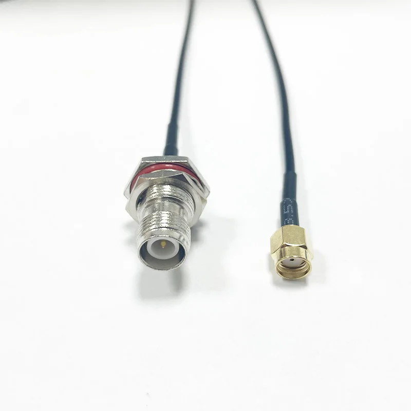 Quality RP-SMA Male Plug to RP-TNC Female Bulkhead O-ring Pigtail Coaxial cable RG174