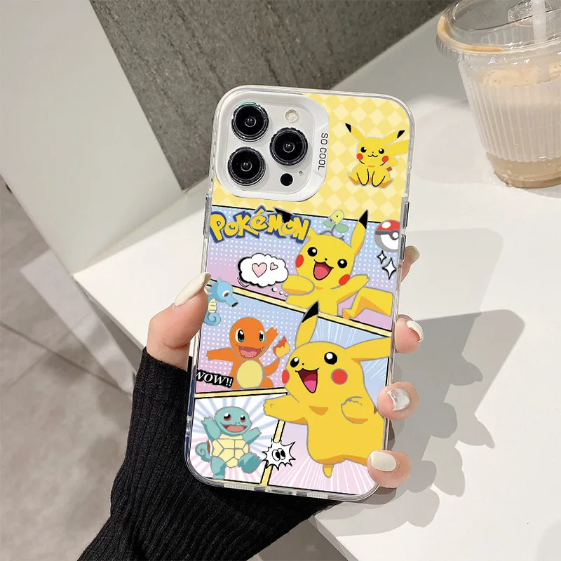 P-Pikachu Phone Case for IPhone 16 15 14 13 12 11 Pro Max X XR XS MAX 8 7 Plus Matte Shockproof Back Cover Cute P-Pokemon Shell