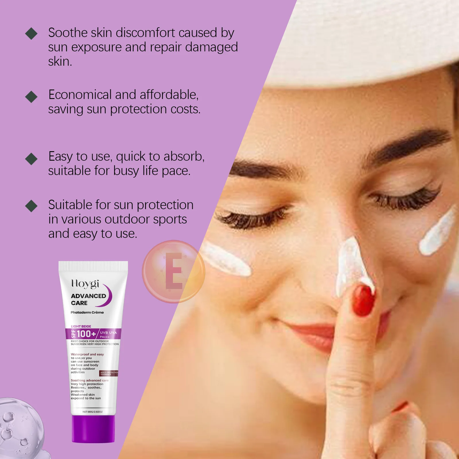 Soothing & Protective Cream Moisturizing, Refreshing, Breathable, Isolates Outdoor UV Rays, Post-Sun Care & Protective Lotion.
