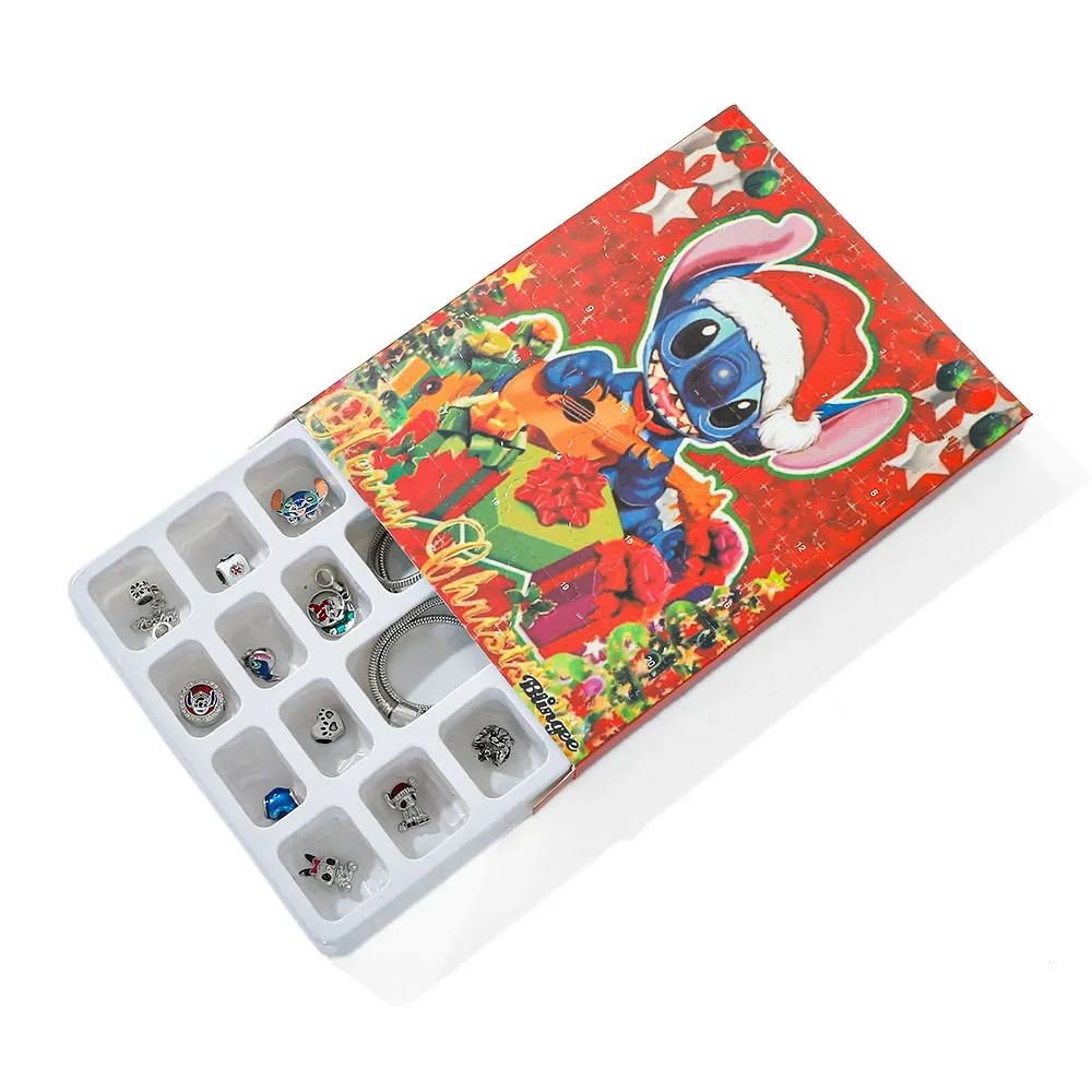 Disney Stitch Christmas Advent Calendar Bracelets Xmas Countdown Calendar Diy Making Kit Girl Gift Ornament