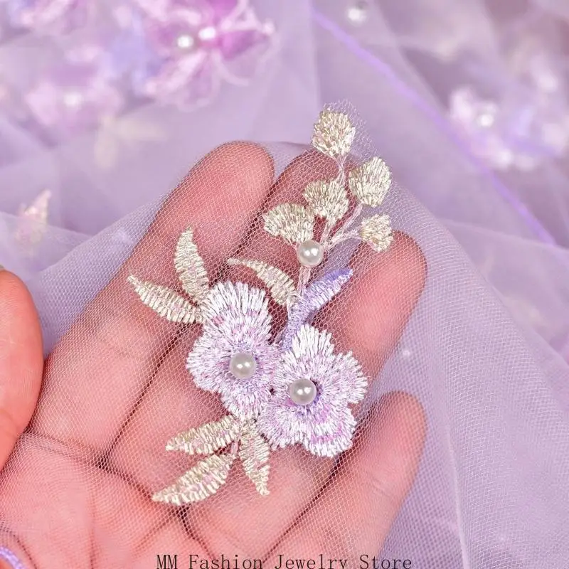 Embroidered Wedding Veils Headpiece for Brides and Ceremony Styling D0UB