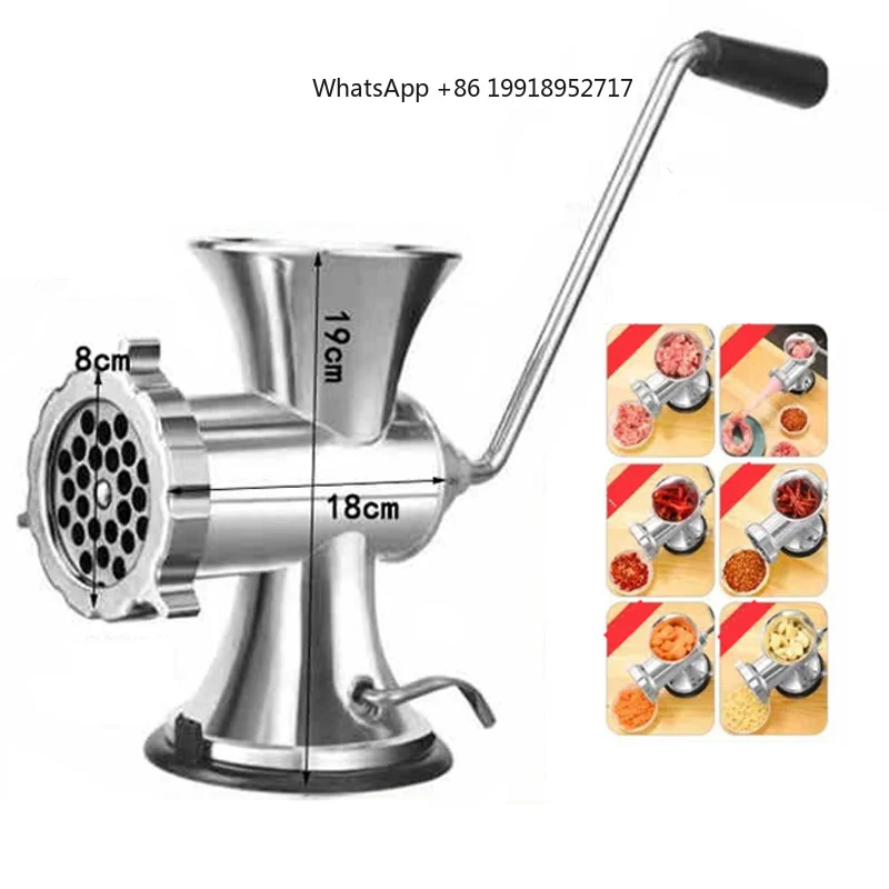 Meat Grinder Manual Stainless Steel Meat Mincer Sausage Stuffer Filler Handheld Meat Ginding Machine
