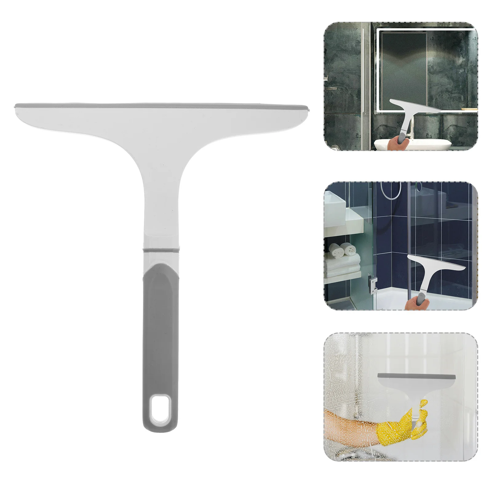 

Glass Squeegee Curved Handle Shower Door Cleaner Flexible Soft Bathroom Mirror Squeegee All-Purpose Window Shower Glass Cleaner