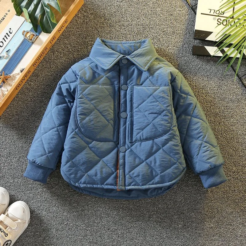 Boys Girls Autumn and Winter Coat Clothes Baby Long-sleeve Padded Jacket Kids Shirt style Tops Outerwear Clothing 1-12T