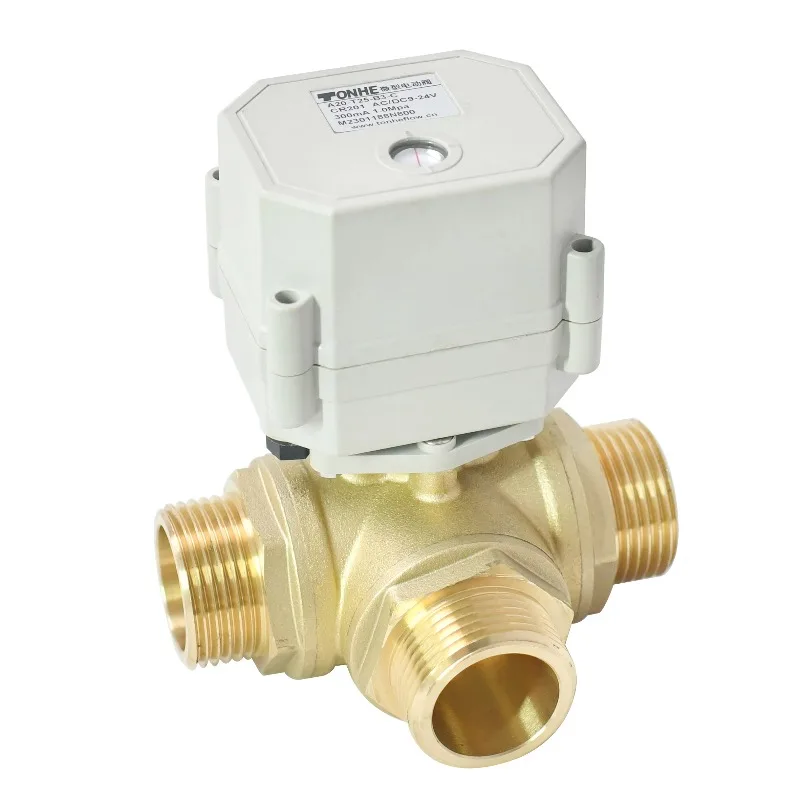 Electric ball valve DN25 1 inch external thread 12v electric valve horizontal flow control device
