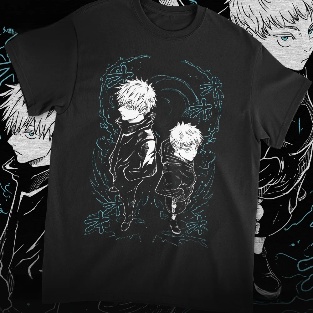 

Футболка унисекс оверсайз с графическим принтом Gojo из аниме Jujutsu Kaisen, 100% хлопок, короткий рукав, круглый вырез, стиль Y2K, популярная модель 2026 года