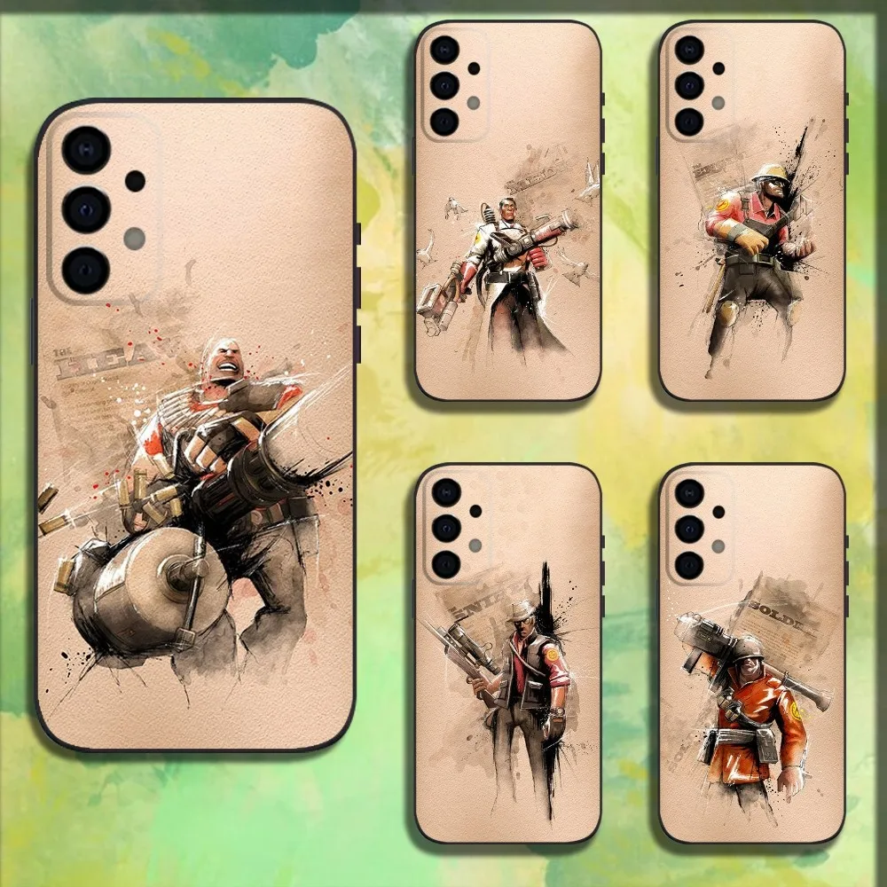 Team F-Fortress 2 Game Phone Case For Samsung Galaxy A13,A21s,A22,A31,A32,A52,A53,A71,A80,A91 Soft Black Cover