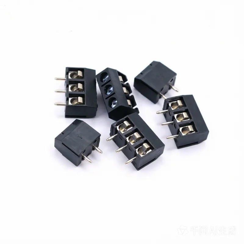 20 STKS/PARTIJ KF301-2P KF301-5.0-2P KF301 Schroef 2Pin 5.0mm Rechte Pin PCB Schroef Blok zwart