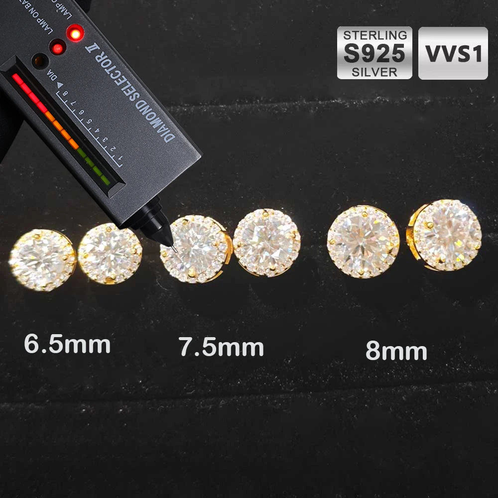 

ICEBLING VVS Moissanite Earrings 925 Sterling Silver Hypoallergenic Diamond Cut Jewelry Gift for Women Men Party Gift